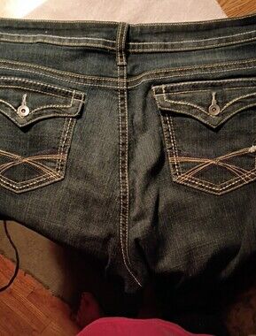 a.n.a Dark Blue Boot Cut Jeans with Contrast Stitching